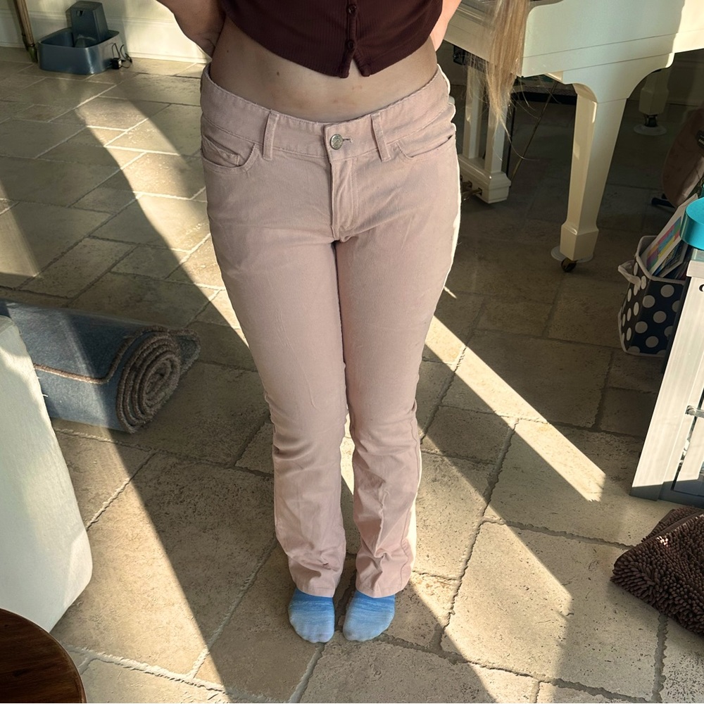 PINK LOW RISE WOMENS JEANS CORDUROY